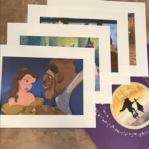 Disney Beauty and the Beast 2002 Lithograph Art Prints - Set of 4
